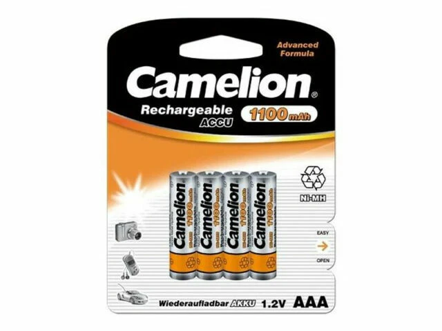 Camelion 1,2V AAA Pack de 4 Piles Rechargeables Ni-MH (17011403)