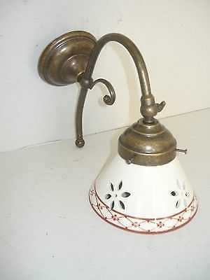 Lampada da Parete Rustica Ottone e Ceramica Marrone | Design Elegante