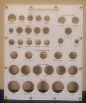 Capital Plastics United States Type Coins Display Holder 12'' x 10'' White Empty