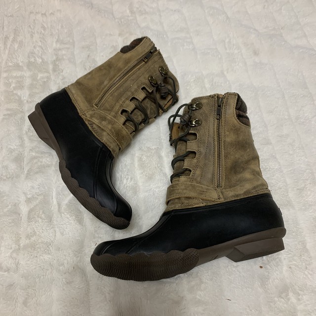 womens sperry plaid duck boots