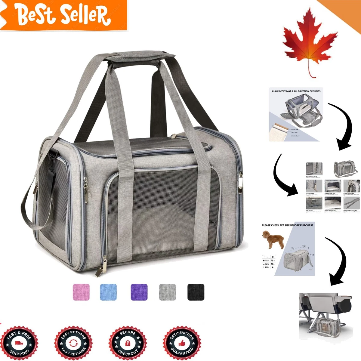 Tsa approved pet carrier cheap size