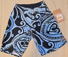 Quicksilver Kids Boys Swim Trunks Board Short S 22 Dark Light Blue Turquoise New