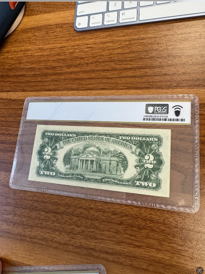 Fr.1513 1963 $2 Two Dollars Legal Tender Note Red Seal, PCGS 53 PPQ - Image 2 of 2