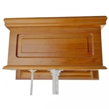 Light Oak Finish High Tank Pull Chain Toilet Part Wooden Raised Design