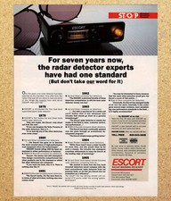 Escort Radar Warning Receiver Detector - Vtg Print Ad Ephemera Art 1985