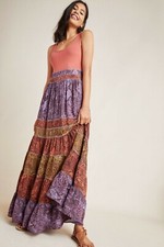 NWT ANTHROPOLOGIE COLIMA SNAKE PRINT MAXI DRESS L