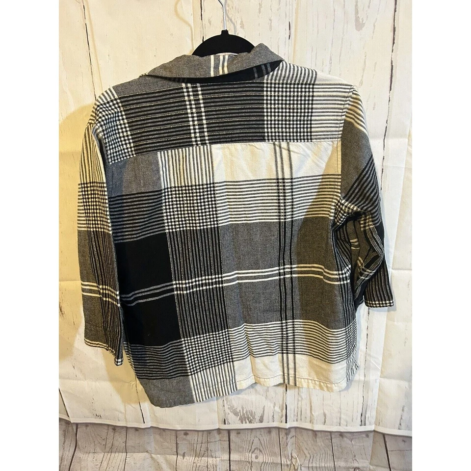 North Crest 棉黑白格子拉链 XL 码 — 第 3/3 张图片