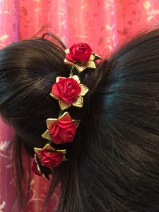 Indian Women Artificial Bridal 2 Hair Accessories Stand For Gajra