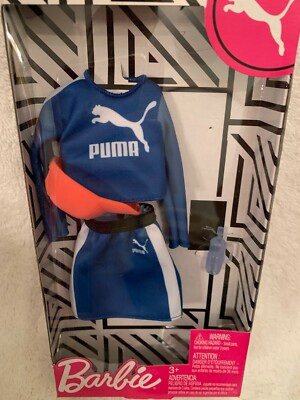 Barbie Fashionista Puma Skirt, Top, Hat, water bottle NRFP