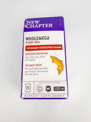 -New Chapter- Fish Oil 180 Count WholeMega 935mg 180 Softgels (Exp 01/25)