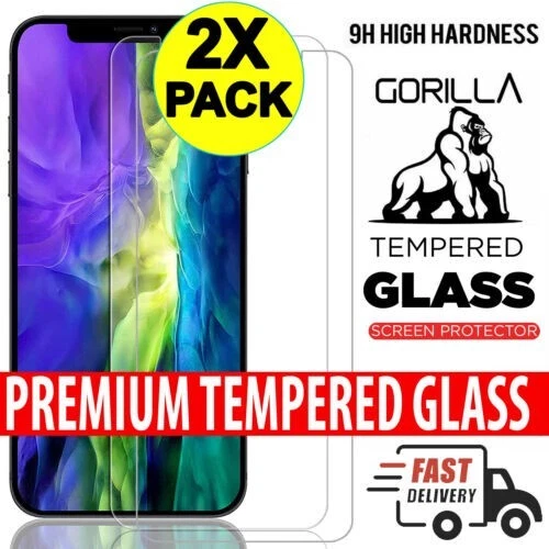 2X Tempered Glass Screen Protector for iPhone 14 13 12 11 Pro X XR XS 8 Max Mini