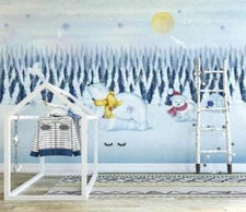 3D Polar Bear Snow ZHUA353 Wallpaper Wall Murals Removable Self-adhesive Amy