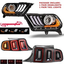 2010-2012 Front Headlights+tail Lights Lamps For Ford Mustang Led Sequential Drl