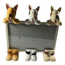 3D Dogs Photo Frame 4" x 6" Doggies Figures Pictures Display White Brown Black