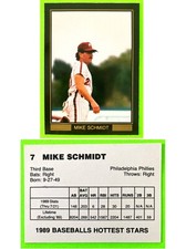1989 #7 MIKE SCHMIDT (HOF) BASEBALLS HOTTEST STARS, BRODER (UNLICENSED), MINT
