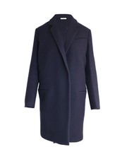 Celine Open-front Coat In Navy Blue Wool Fr34