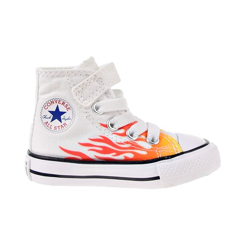 Converse Chuck Taylor All Star 1V HI Flame Toddler Shoe White-Red-Yellow 766198F - Picture 1 of 6