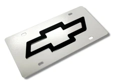 Chrome Chevrolet Bowtie Logo Emblem Premium Steel License Plate with 3D Logo