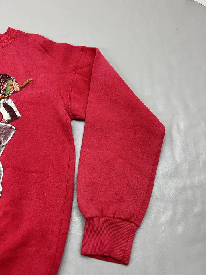 Suéter De Colección Chicago Blackhawks Cuello Redondo Para Hombres Grande NHL Hockey Años 90 Foto 2 de 4