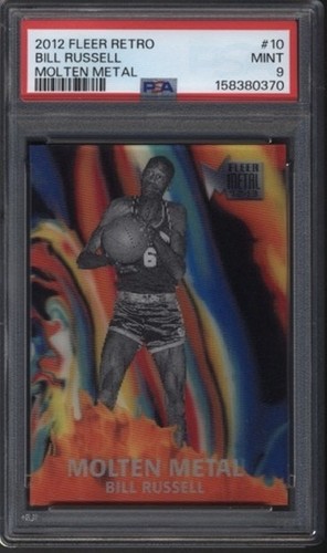 Bill Russell Molten Metal 2012-13 Fleer Retro PSA 9 Mint Card #10 Boston Celtics