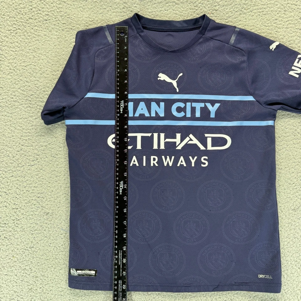 Camiseta de fútbol Manchester City juvenil L 12-13 Puma Etihad Airways azul marino Foto 4 de 4