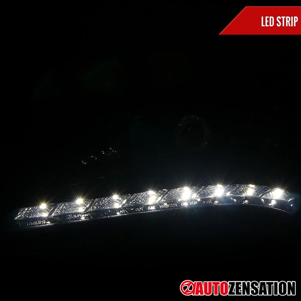 Fit 2010-2012 Hyundai Genesis Coupe Black Smoke LED Strip Projector Headlights Foto 4 de 4