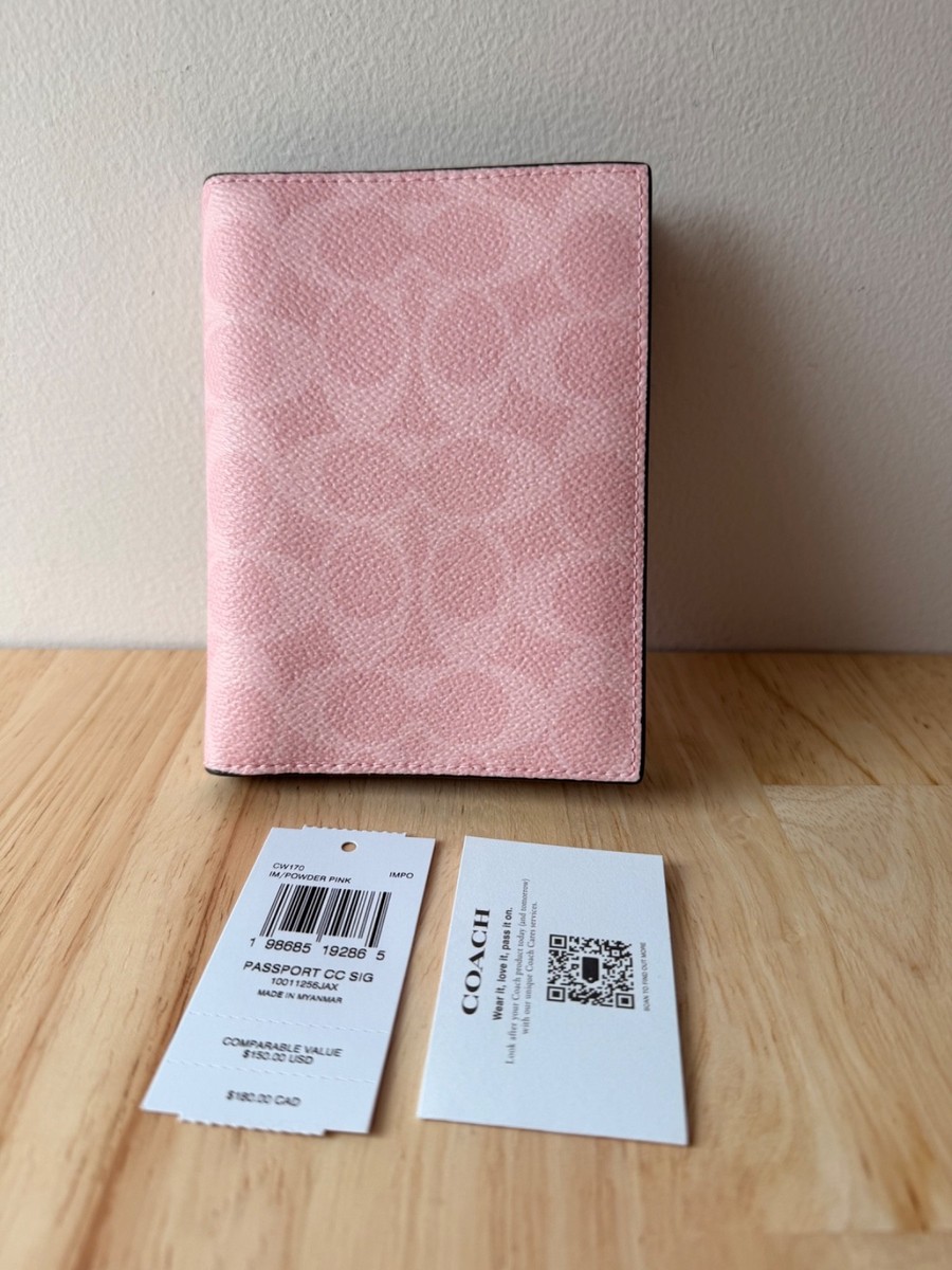 1231　インゴットケーススタンド(008) AuthenticNWT Coach Pink Leather Passport Holder ID Holder Wallet