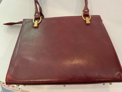 Sac fourre-tout Zamponi bordeaux rouge crocodile en relief quincaillerie dorée fermeture éclair femmes - Photo 8/8