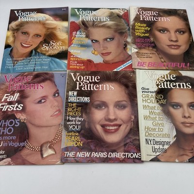 Vintage Complete Set of (6) VOGUE PATTERNS Magazines 1977 Womens Fashion Design