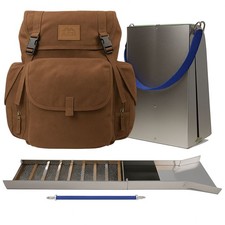 ASR Outdoor 50" Aluminum Folding Sluice Box Gold Prospecting Backpack Kit Brown
