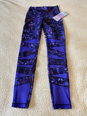 Ivivva By Lululemon rhythmic tight tech mesh floral print NWTS Size 14 Girls