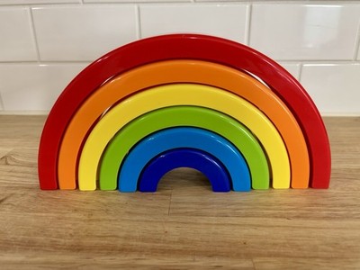 10  Plastic Rainbow Stacking Nesting Blocks Puzzle Grimm s Style Montessori Toy