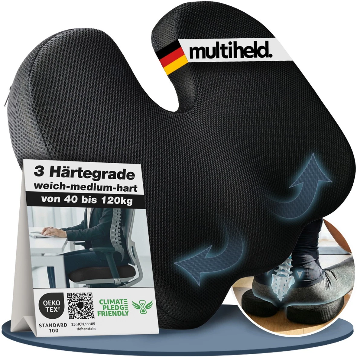 Sitzkeilkissen VB 120 Sitzkissen Orthopädisch Keilkissen mit Baumwollbezug