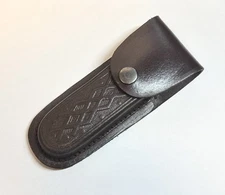 FOLDING POCKET KNIFE SHEATH | 5" Brown Genuine Leather Belt Loop Case
