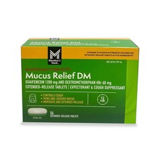 Mucus Relief Maximum Strength Guaifenesin 1200mg Dextromethorphan HBr 56 Count