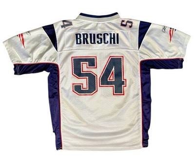 New England Patriots Tedy Bruschi Reebok NFL Football Jersey White Youth Large