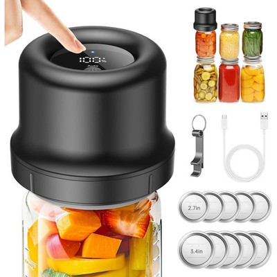 Electric Mason Jar Vacuum Sealer Kit for Wide&Regular Mason Genie Jar&10 Lids