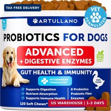 Probiotics for Dogs - Support Gut Health, Itchy Skin, Allergies, Immunity, Yeast