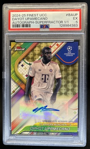 2024-25 Topps Finest Uefa Dayot Upamecano Auto Superfractor #1/1 PSA 5 Bayern