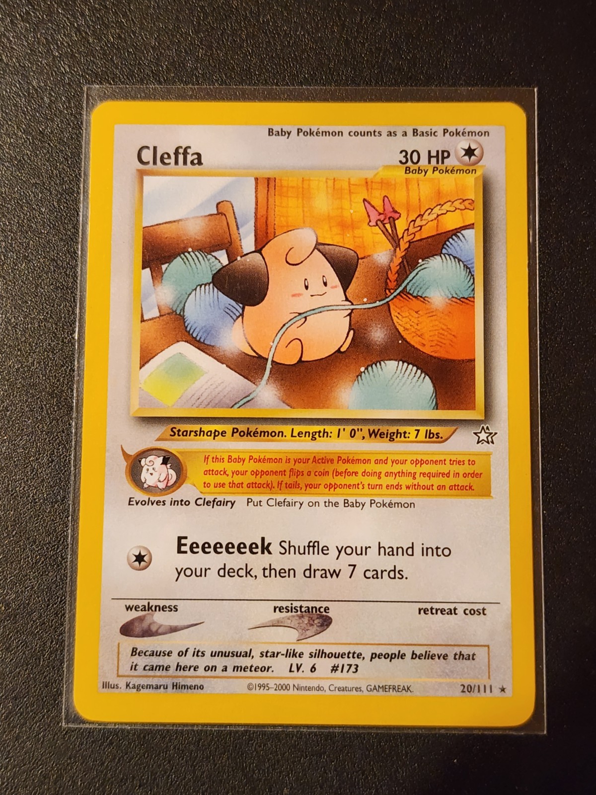Vintage Pokémon Neo Genesis Cleffa 20/111 Rare Baby Pokémon NM Card