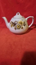 Vintage Wood & Sons England Genuine Ironstone Teapot Sunflowers 5”