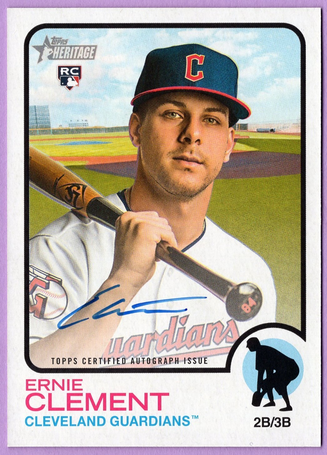 2022 TOPPS HERITAGE ERNIE CLEMENT REAL ONE AUTO RC ROOKIE #ROA-EC GUARDIANS