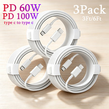 3Pack 60W/100W USB C To USB C Cable Fast Charge For iPhone15 16 17/Samsung/i Pad