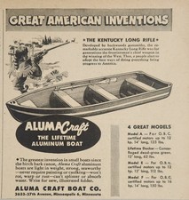 1949 Print Ad Aluma Craft Aluminum Boats Kentucky Long Rifle Minnepolis,MN