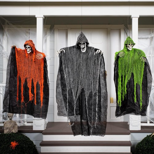 Parcas colgantes de Halloween (paquete de 3), una segadora de 47' y dos de 35' - Imagen 2 de 9