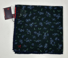 NEW ISAIA POCKET SQUARE / POCHETTE 100 WOOL FOREST/LAPIS MADE IN ITALY  140