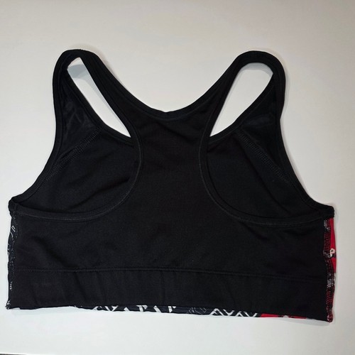 PINK Victoria's Secret Ultimate Sports Bra Black Red Floral Print Racerback M - Picture 2 of 3
