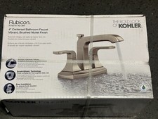 KOHLER Rubicon 4 in. Centerset 2-Handle Bathroom Faucet Vibrant Brushed Nickel