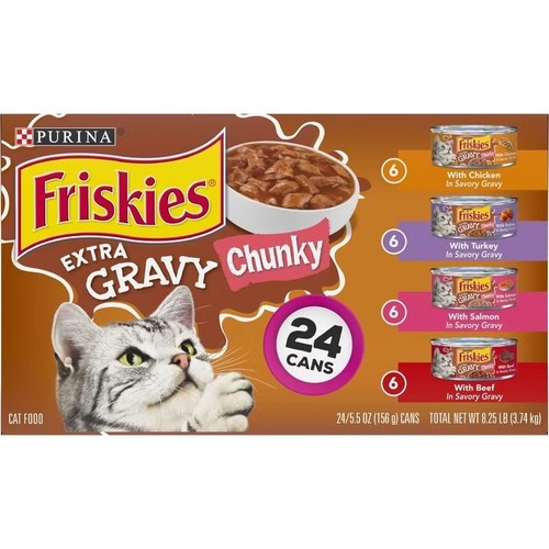 Purina Friskies Extra Gravy Chunky Chicken, Turkey, Salmon & Beef Wet Cat Food - Picture 5 of 5