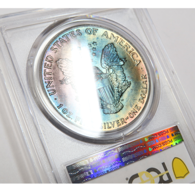 1987 PCGS MS68 TONED Silver American Eagle - US 1 oz SAE Coin $1